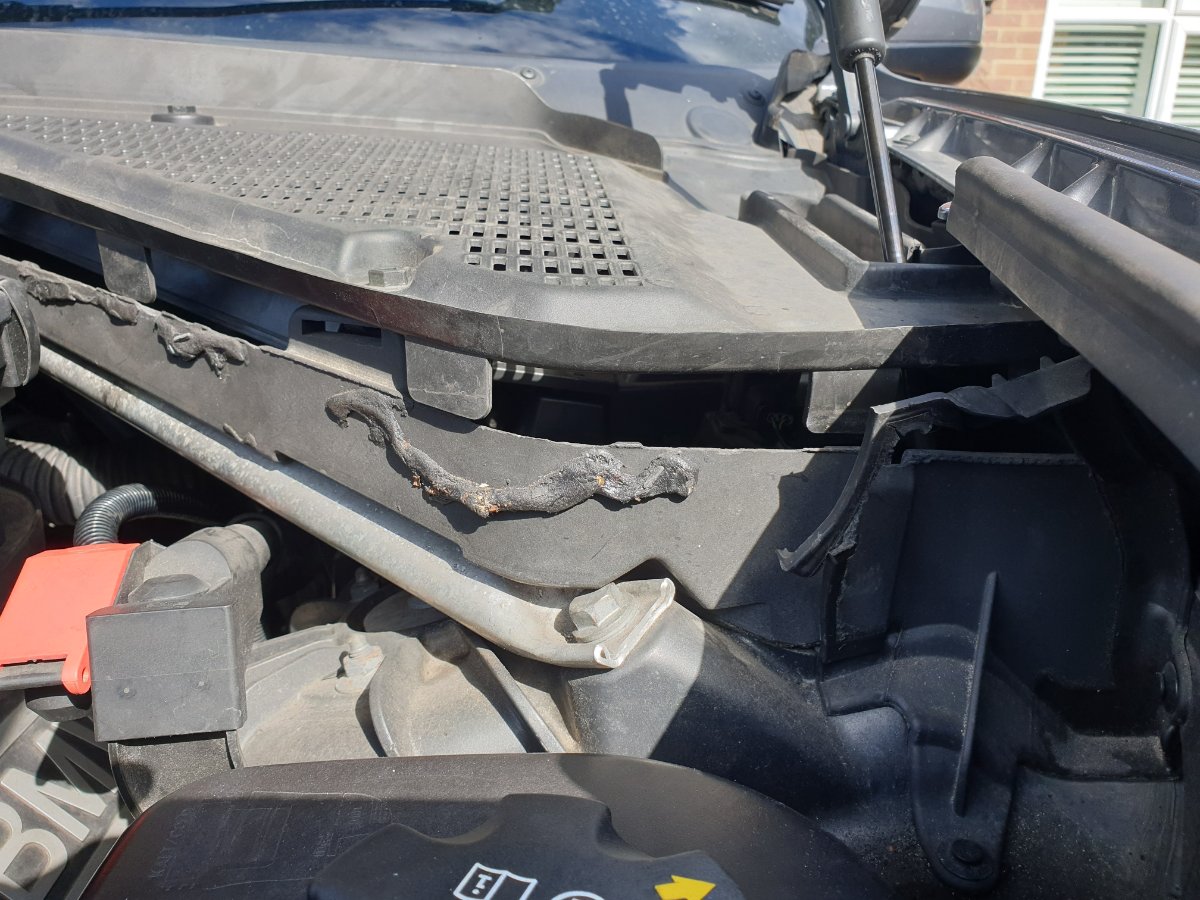 old baffle, letting hot air in